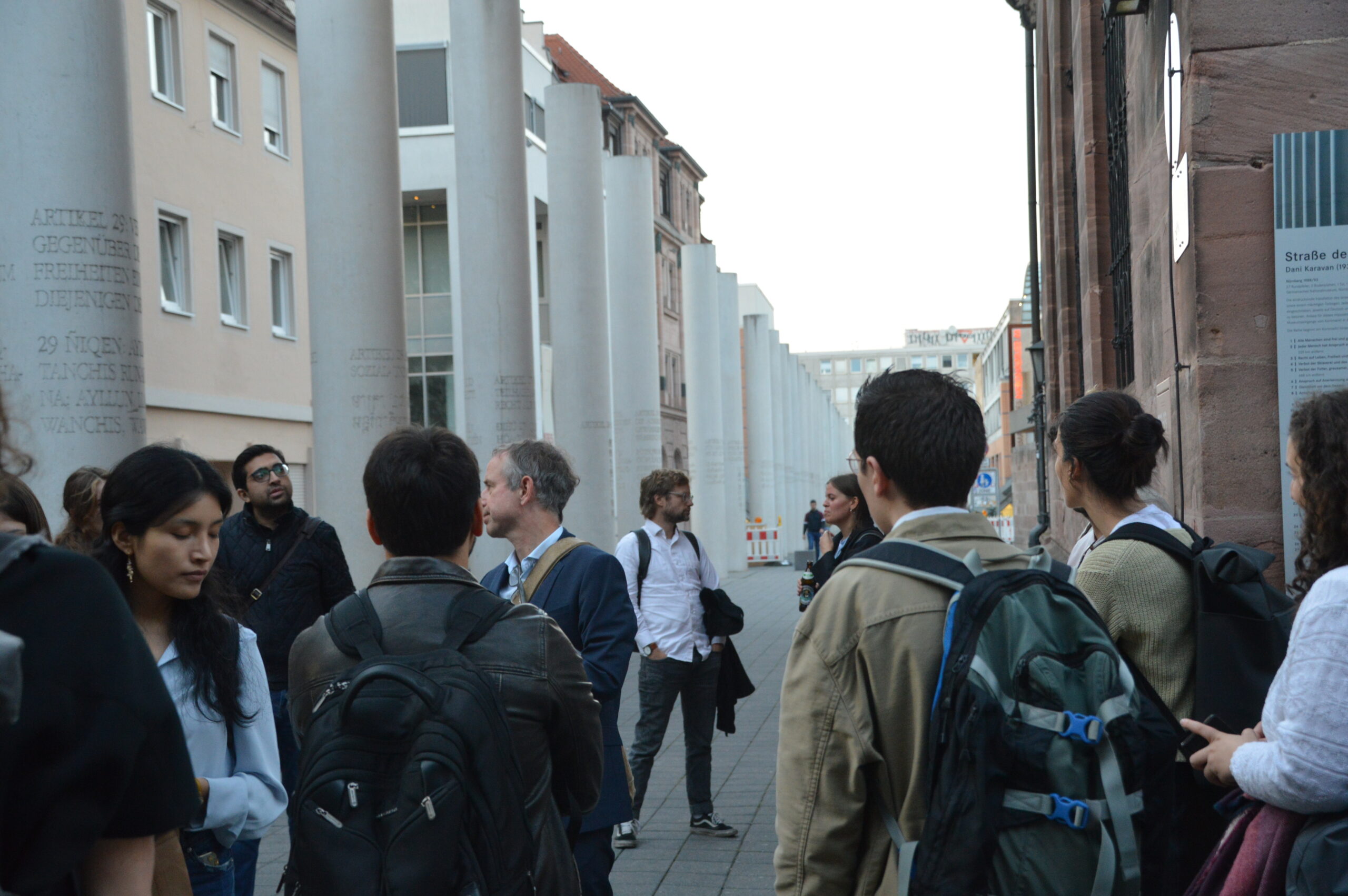 Summer School Participants and Prof. Krajewski at the Street of Human Rights