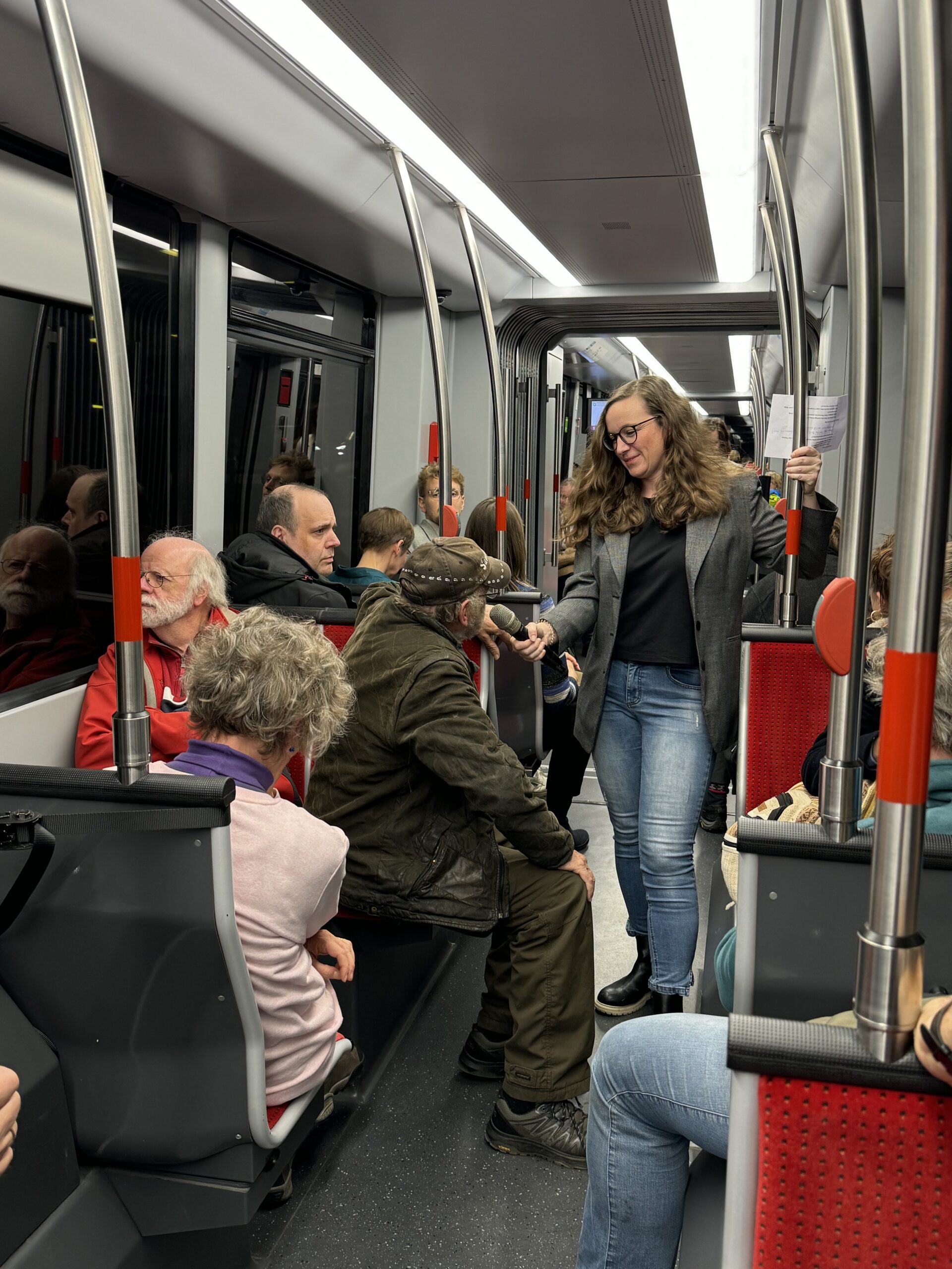 Moderation der TramBahn Talks von Christina Merkel (Wissenschaftsredakteurin Verlag Nürnberger Presse)